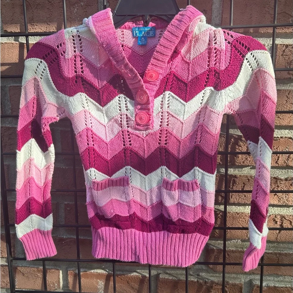 The Children’s PLACE Pink Chevron Sweater